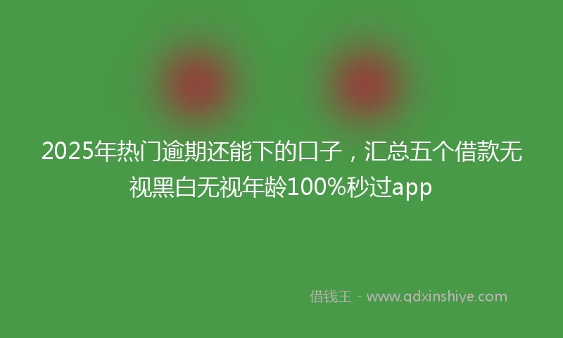 2025年热门逾期还能下的口子，汇总五个借款无视黑白无视年龄100%秒过app