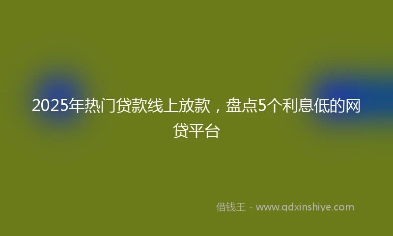 2025年热门贷款线上放款，盘点5个利息低的网贷平台