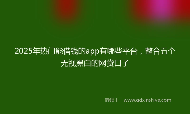 2025年热门能借钱的app有哪些平台，整合五个无视黑白的网贷口子