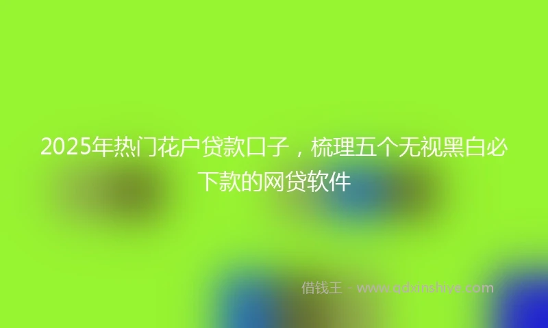 2025年热门花户贷款口子，梳理五个无视黑白必下款的网贷软件