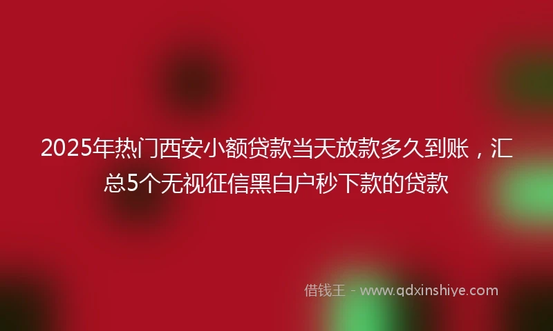2025年热门西安小额贷款当天放款多久到账，汇总5个无视征信黑白户秒下款的贷款