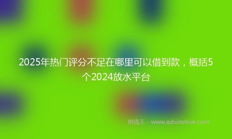 2025年热门评分不足在哪里可以借到款，概括5个2024放水平台