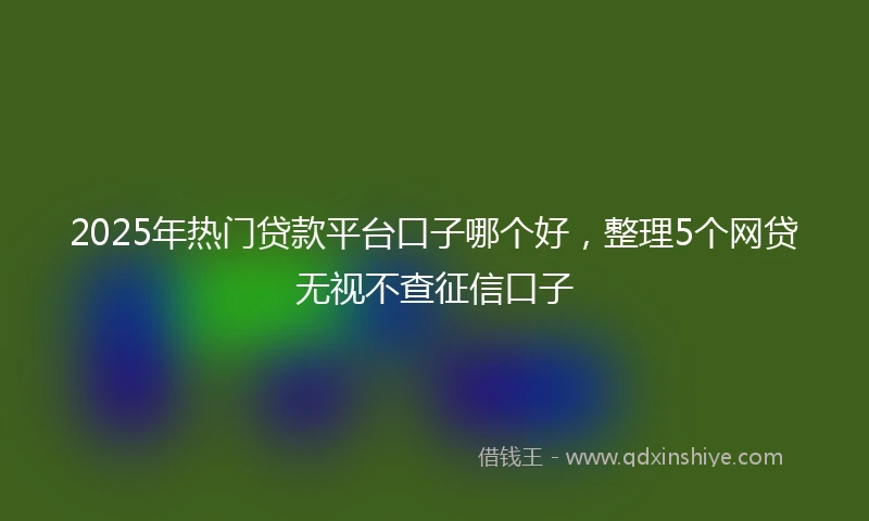 2025年热门贷款平台口子哪个好，整理5个网贷无视不查征信口子