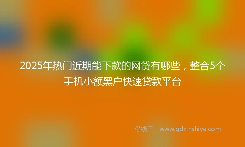 2025年热门近期能下款的网贷有哪些，整合5个手机小额黑户快速贷款平台