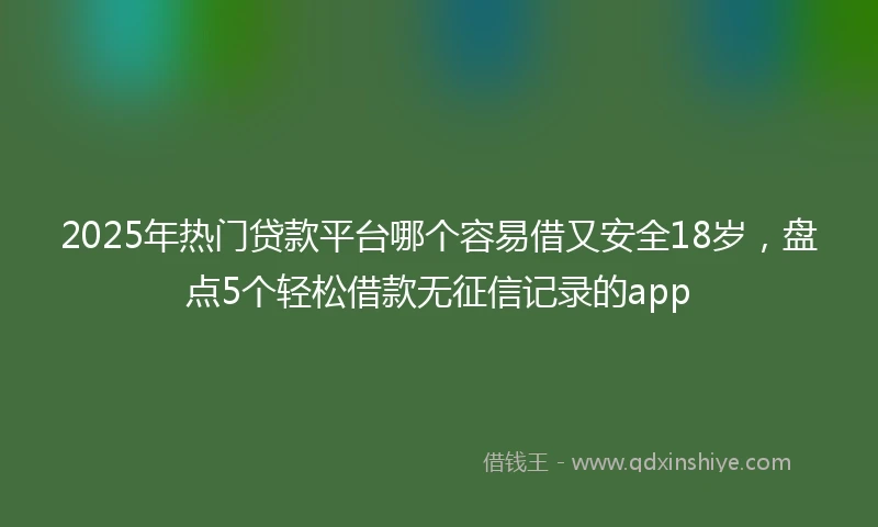 2025年热门贷款平台哪个容易借又安全18岁，盘点5个轻松借款无征信记录的app