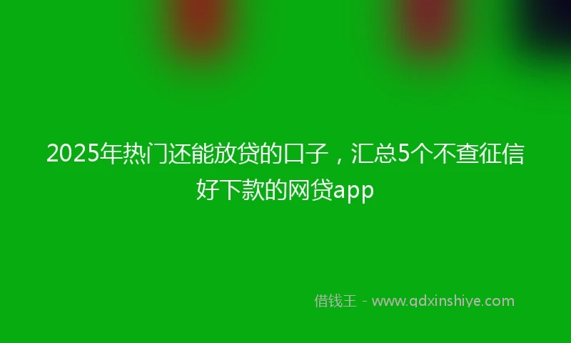 2025年热门还能放贷的口子，汇总5个不查征信好下款的网贷app