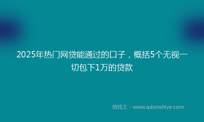 2025年热门网贷能通过的口子，概括5个无视一切包下1万的贷款