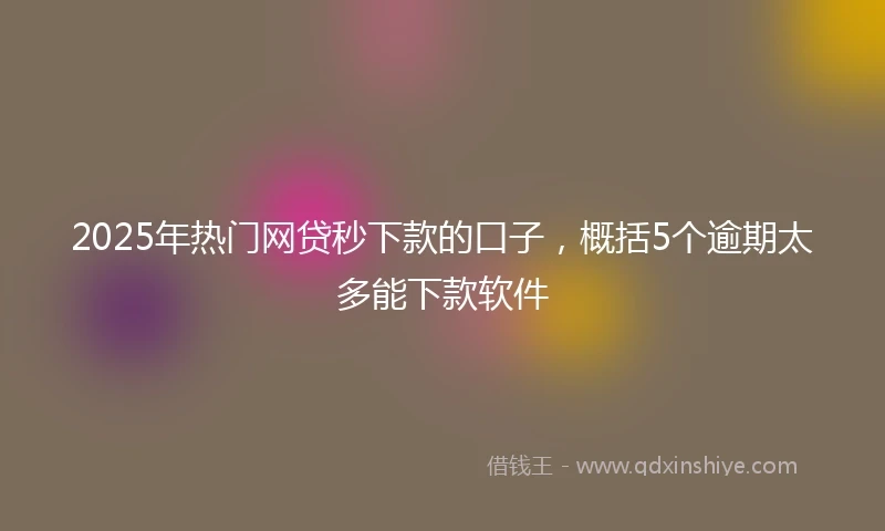 2025年热门网贷秒下款的口子，概括5个逾期太多能下款软件