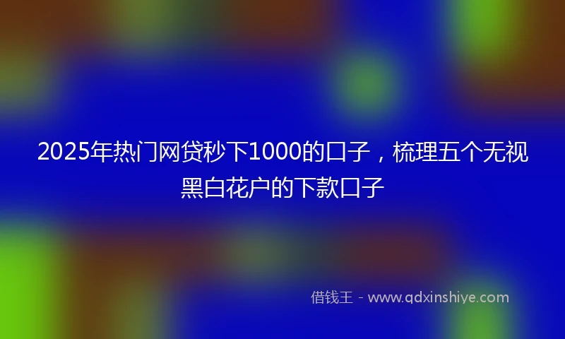 2025年热门网贷秒下1000的口子，梳理五个无视黑白花户的下款口子