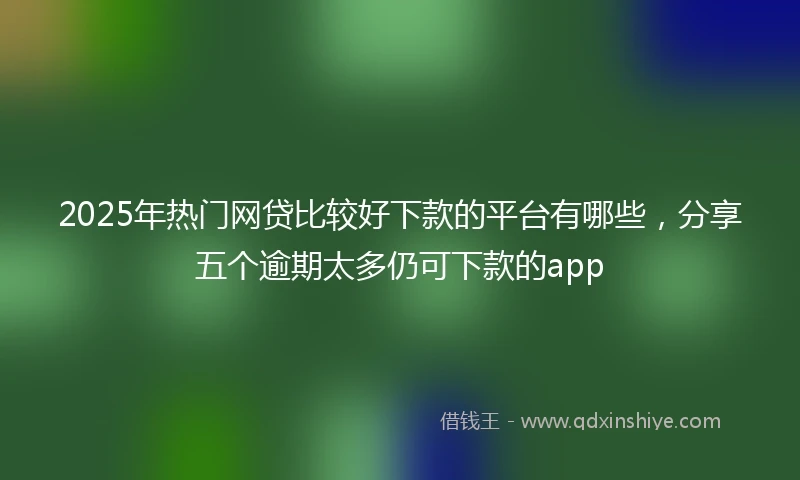 2025年热门网贷比较好下款的平台有哪些，分享五个逾期太多仍可下款的app