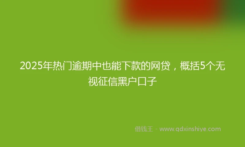 2025年热门逾期中也能下款的网贷，概括5个无视征信黑户口子