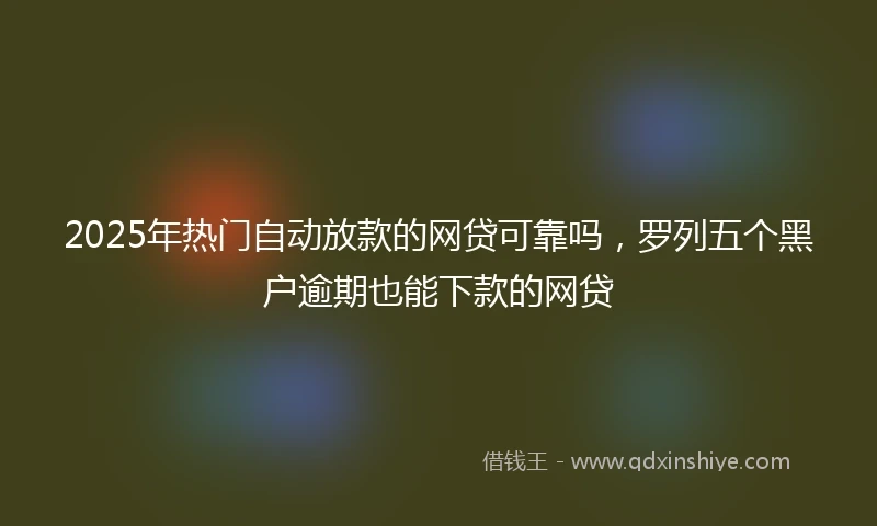 2025年热门自动放款的网贷可靠吗，罗列五个黑户逾期也能下款的网贷