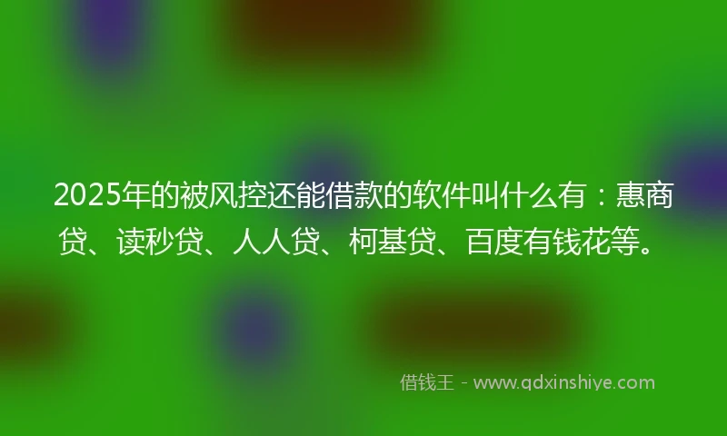 2025年的被风控还能借款的软件叫什么有：惠商贷、读秒贷、人人贷、柯基贷、百度有钱花等。