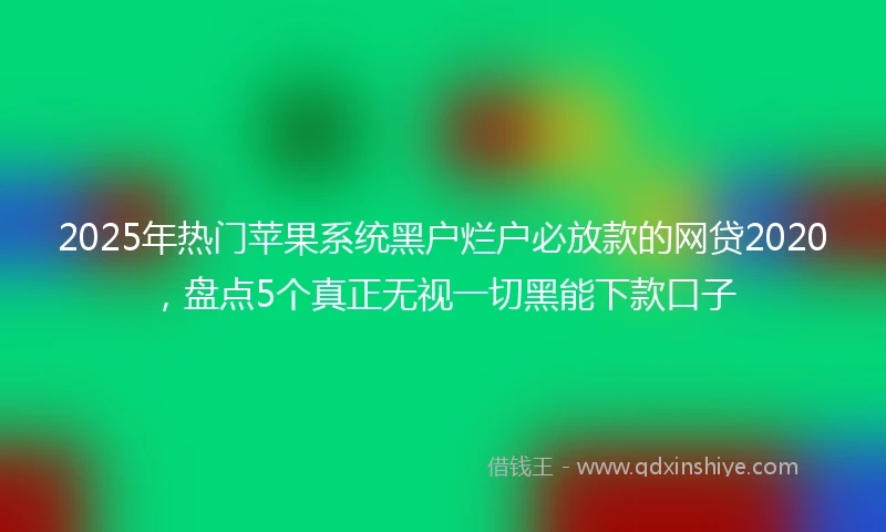 2025年热门苹果系统黑户烂户必放款的网贷2020，盘点5个真正无视一切黑能下款口子