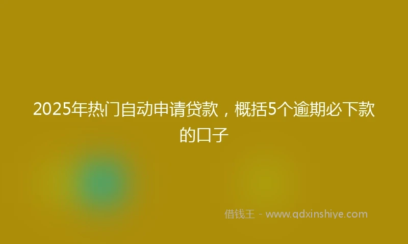 2025年热门自动申请贷款，概括5个逾期必下款的口子