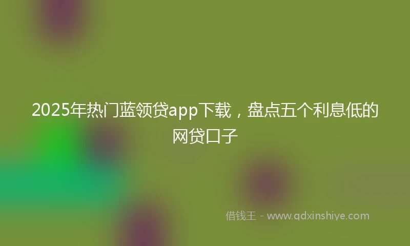 2025年热门蓝领贷app下载，盘点五个利息低的网贷口子