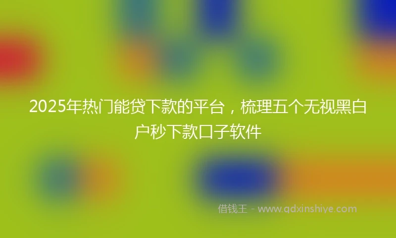 2025年热门能贷下款的平台，梳理五个无视黑白户秒下款口子软件