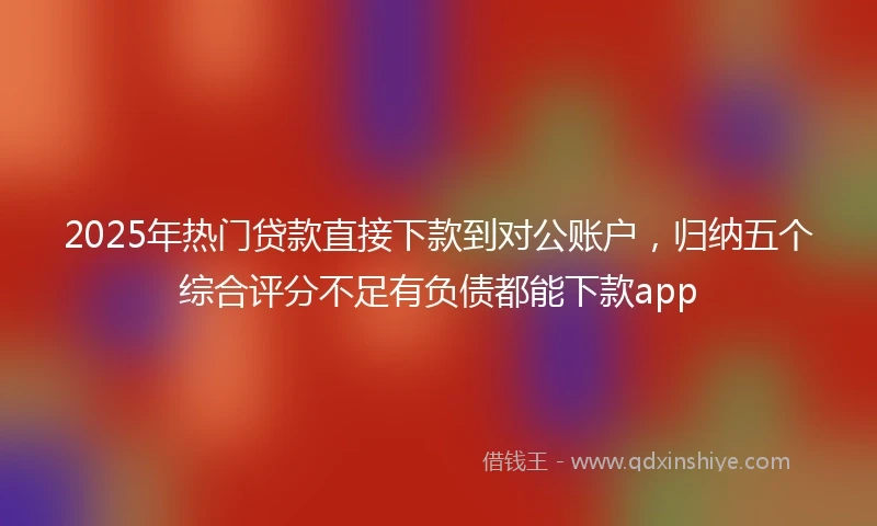 2025年热门贷款直接下款到对公账户，归纳五个综合评分不足有负债都能下款app