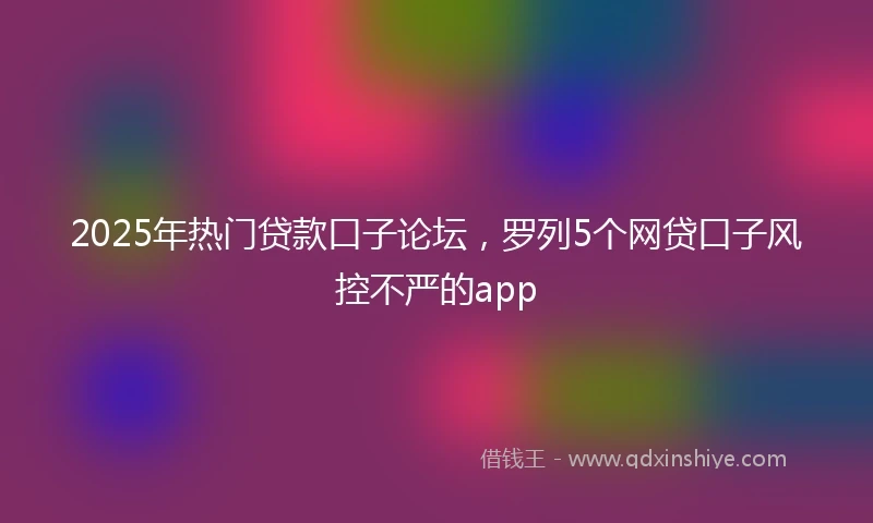 2025年热门贷款口子论坛,罗列5个网贷口子风控不严的app