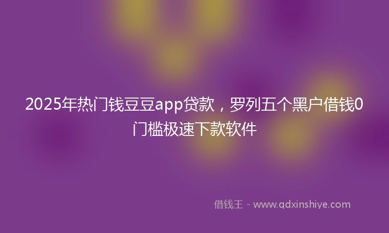 2025年热门钱豆豆app贷款，罗列五个黑户借钱0门槛极速下款软件
