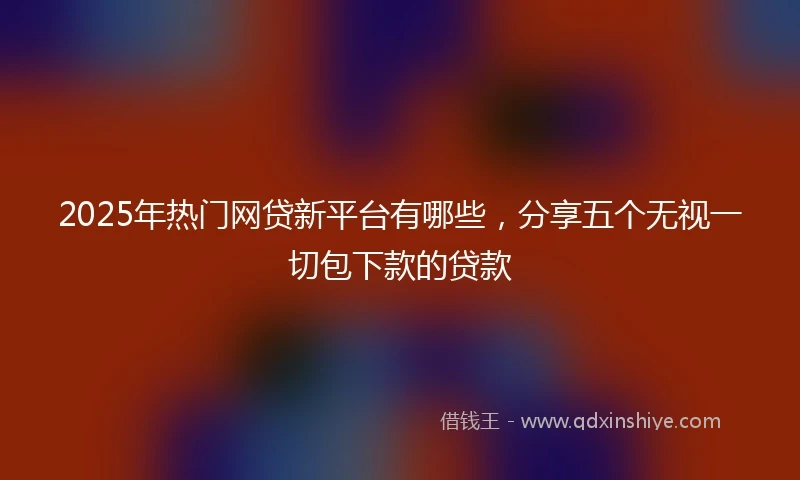 2025年热门网贷新平台有哪些，分享五个无视一切包下款的贷款
