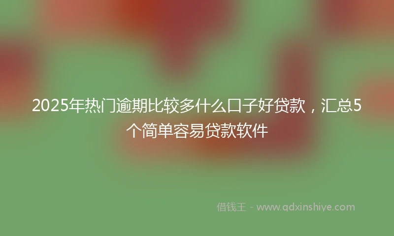 2025年热门逾期比较多什么口子好贷款，汇总5个简单容易贷款软件
