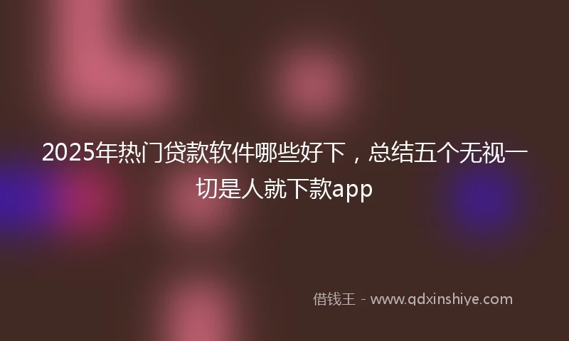 2025年热门贷款软件哪些好下，总结五个无视一切是人就下款app