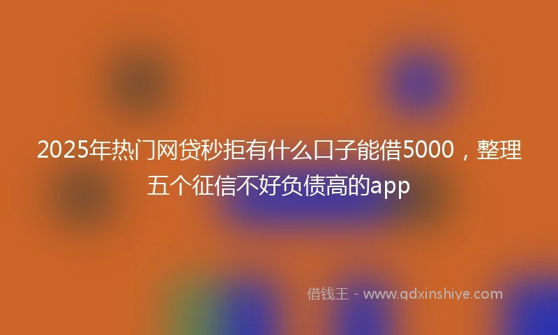 2025年热门网贷秒拒有什么口子能借5000，整理五个征信不好负债高的app