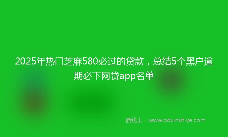 2025年热门芝麻580必过的贷款，总结5个黑户逾期必下网贷app名单