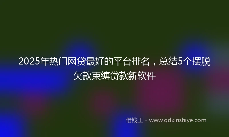 2025年热门网贷最好的平台排名，总结5个摆脱欠款束缚贷款新软件