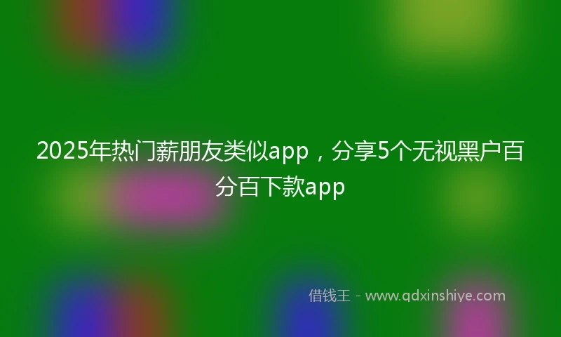 2025年热门薪朋友类似app，分享5个无视黑户百分百下款app