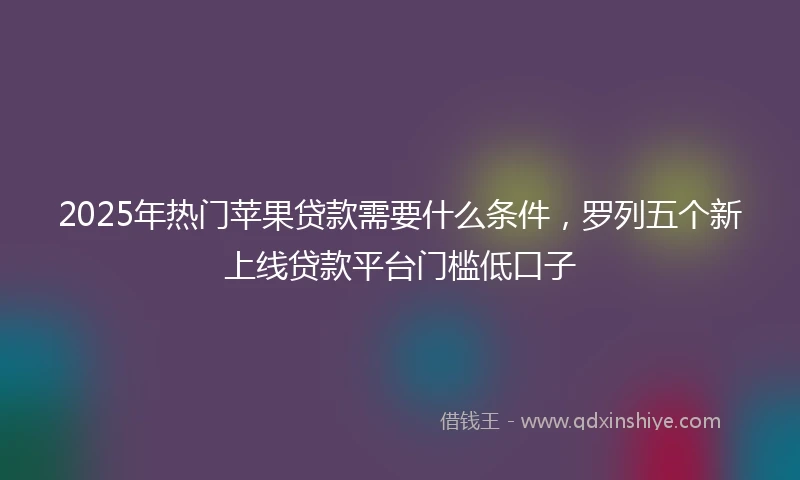 2025年热门苹果贷款需要什么条件，罗列五个新上线贷款平台门槛低口子