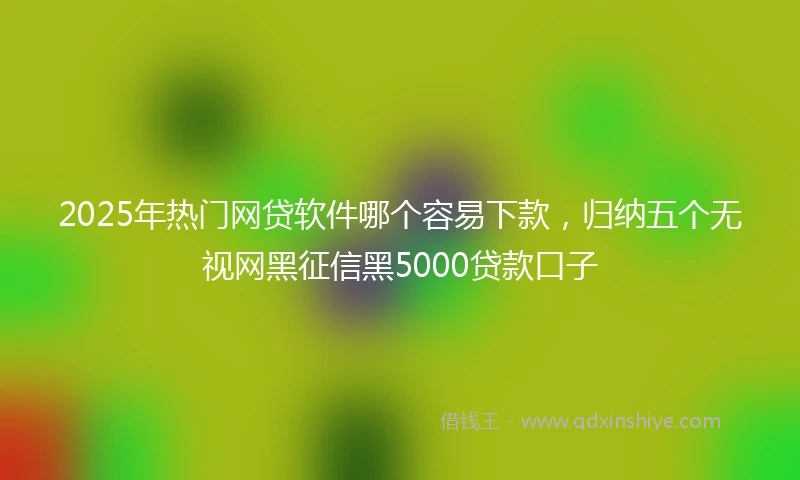 2025年热门网贷软件哪个容易下款，归纳五个无视网黑征信黑5000贷款口子