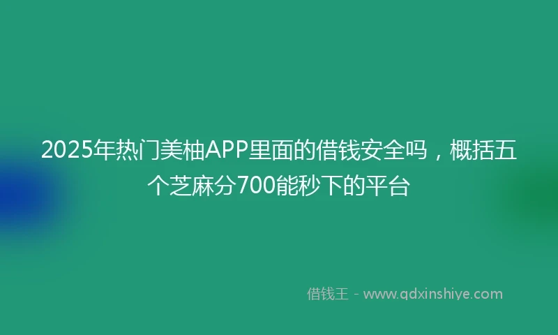 2025年热门美柚APP里面的借钱安全吗，概括五个芝麻分700能秒下的平台