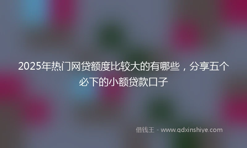 2025年热门网贷额度比较大的有哪些，分享五个必下的小额贷款口子