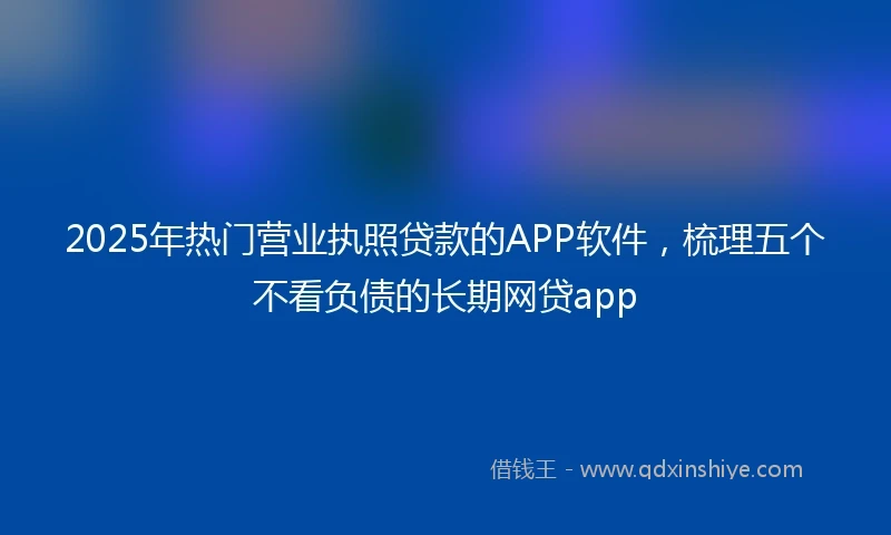 2025年热门营业执照贷款的APP软件，梳理五个不看负债的长期网贷app