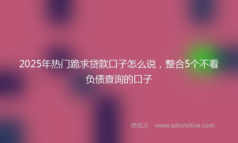 2025年热门跪求贷款口子怎么说，整合5个不看负债查询的口子