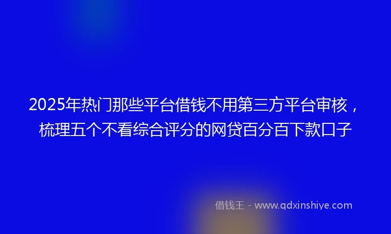 2025年热门那些平台借钱不用第三方平台审核，梳理五个不看综合评分的网贷百分百下款口子