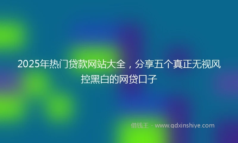 2025年热门贷款网站大全，分享五个真正无视风控黑白的网贷口子