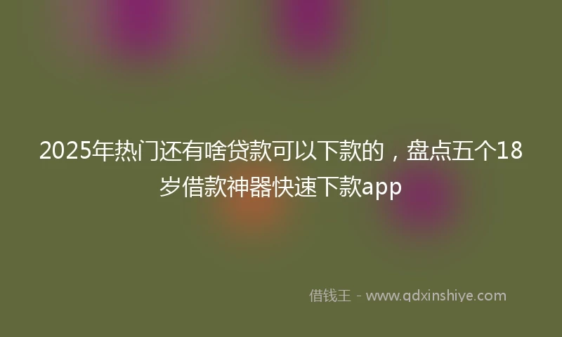2025年热门还有啥贷款可以下款的，盘点五个18岁借款神器快速下款app