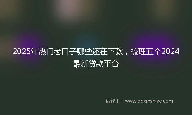 2025年热门老口子哪些还在下款，梳理五个2024最新贷款平台