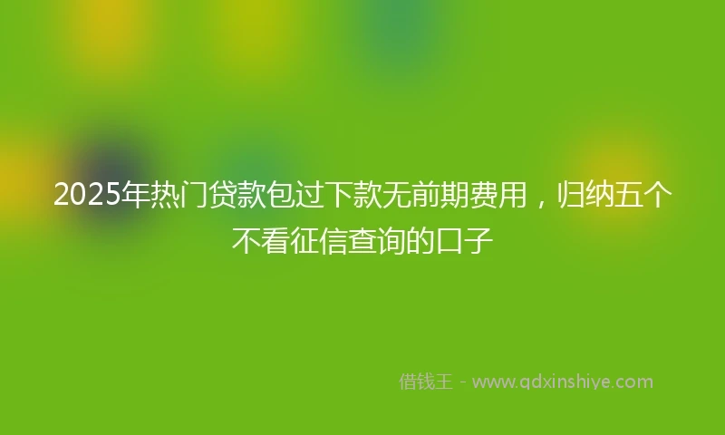 2025年热门贷款包过下款无前期费用，归纳五个不看征信查询的口子