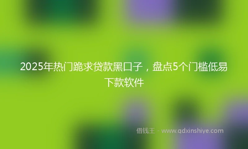 2025年热门跪求贷款黑口子，盘点5个门槛低易下款软件