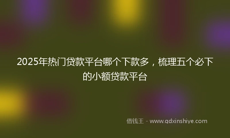 2025年热门贷款平台哪个下款多，梳理五个必下的小额贷款平台