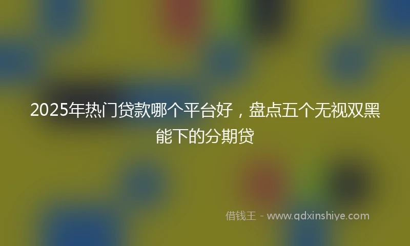 2025年热门贷款哪个平台好，盘点五个无视双黑能下的分期贷