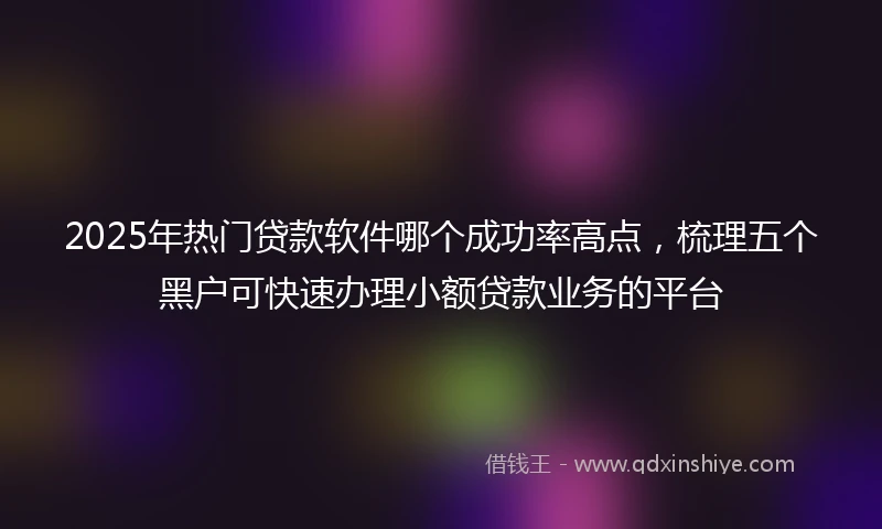 2025年热门贷款软件哪个成功率高点，梳理五个黑户可快速办理小额贷款业务的平台