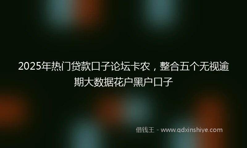 2025年热门贷款口子论坛卡农，整合五个无视逾期大数据花户黑户口子
