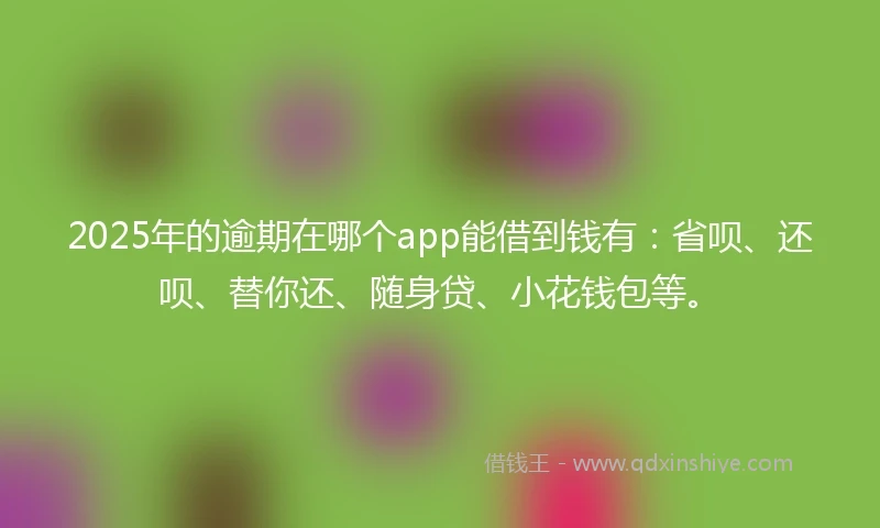 2025年的逾期在哪个app能借到钱有：省呗、还呗、替你还、随身贷、小花钱包等。