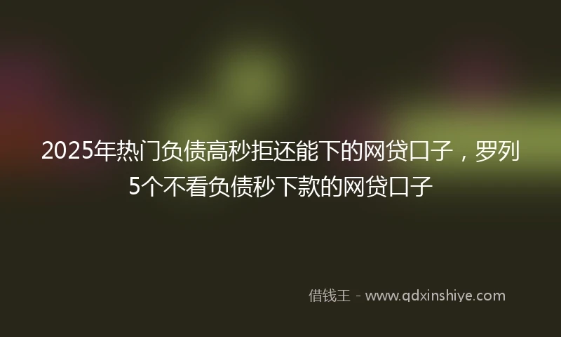 2025年热门负债高秒拒还能下的网贷口子，罗列5个不看负债秒下款的网贷口子