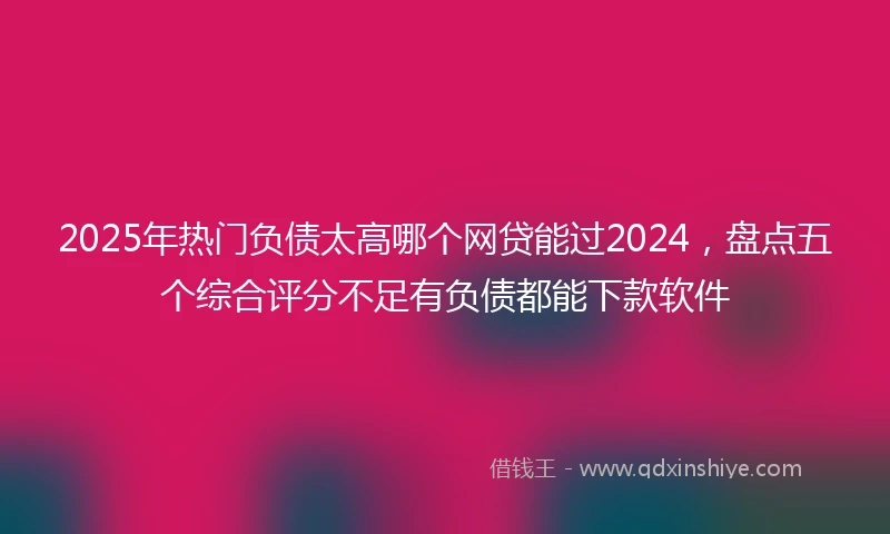 2025年热门负债太高哪个网贷能过2024，盘点五个综合评分不足有负债都能下款软件